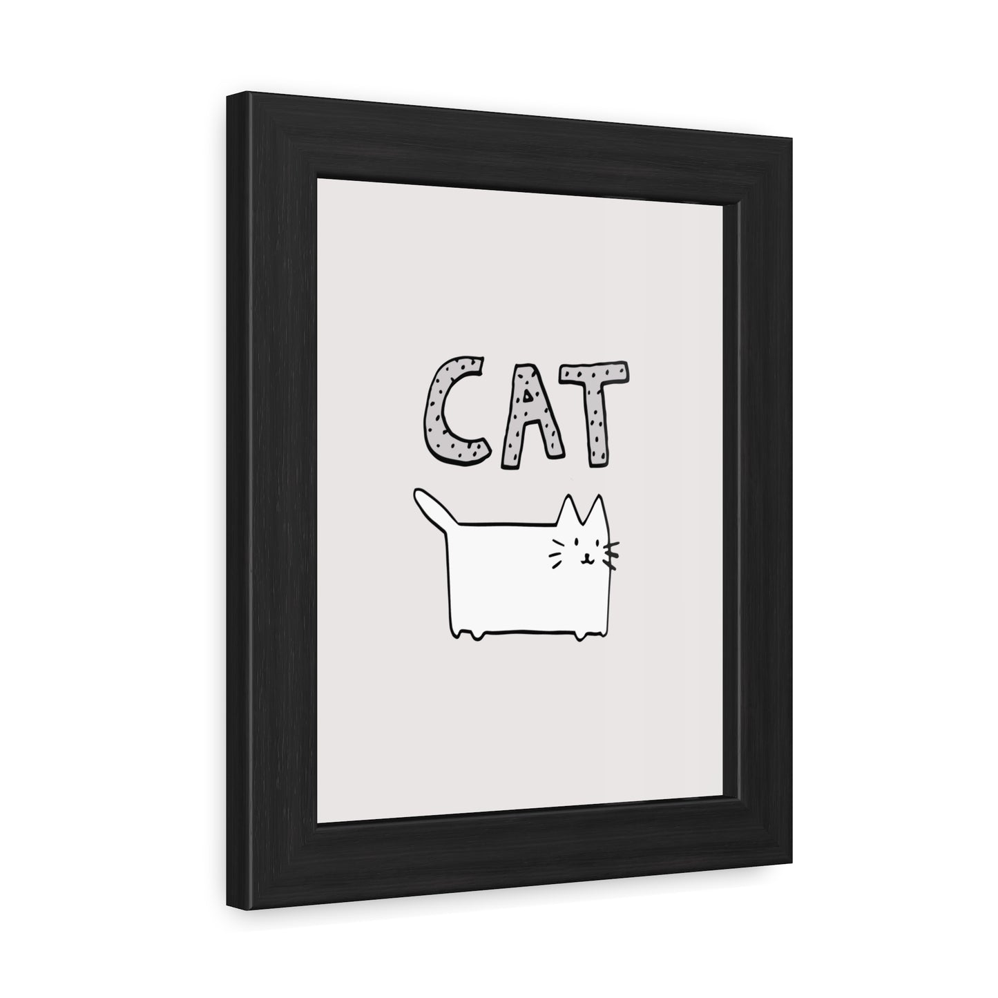 Cute Cat Framed Poster, Cat Lovers Wall Art, Pet Decor, Gift for Cat Owners, Minimalist Cat Print